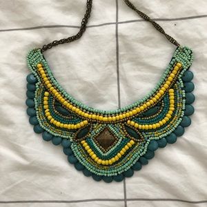 Beaded collar Aztec style necklace